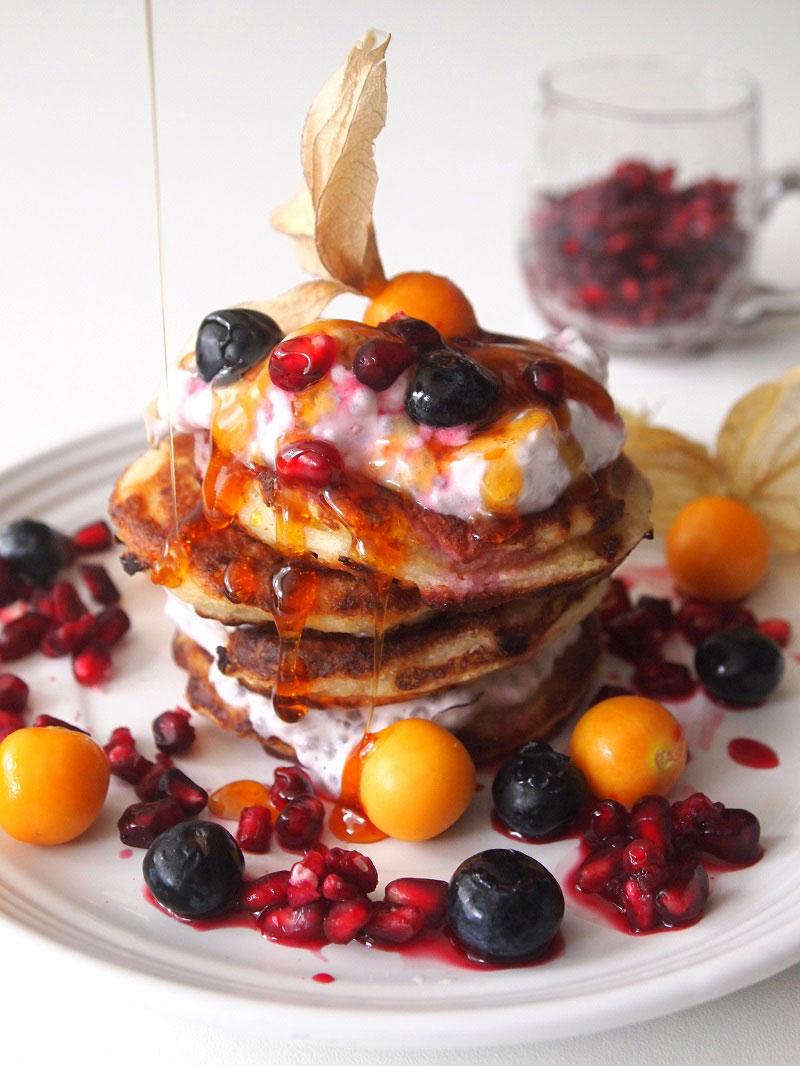 Queso Fresco Pancakes (or Waffles) with Yogurt and Chia Mousse | PERU  DELICIAS