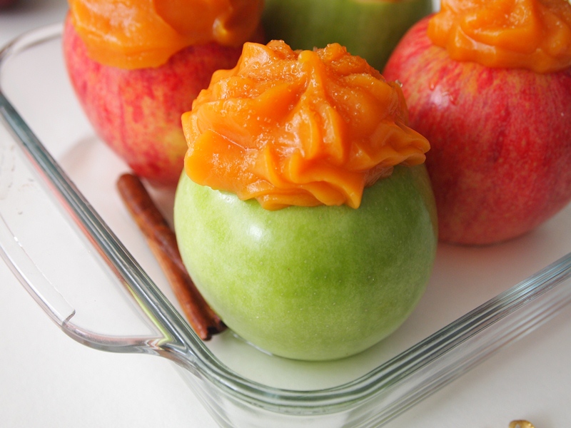 Baked Apples with Sweet Potato Puree